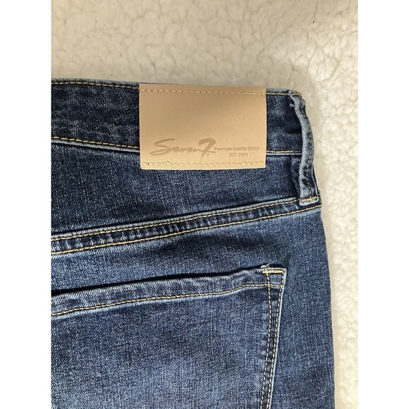 Seven7 Women's Slim Straight Jeans Size 8 Birch Blue Dark Wash Denim Stretch - Picture 8 of 11